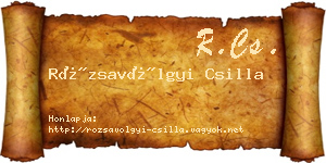 Rózsavölgyi Csilla névjegykártya